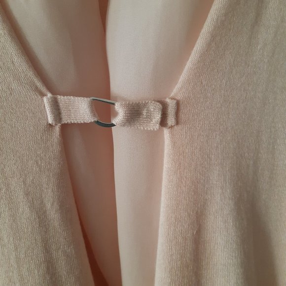 *NWOT* Zara Knit Soft Ballet Pink Rayon Chiffon Shawl Collar Cardigan Med - Picture 5 of 9